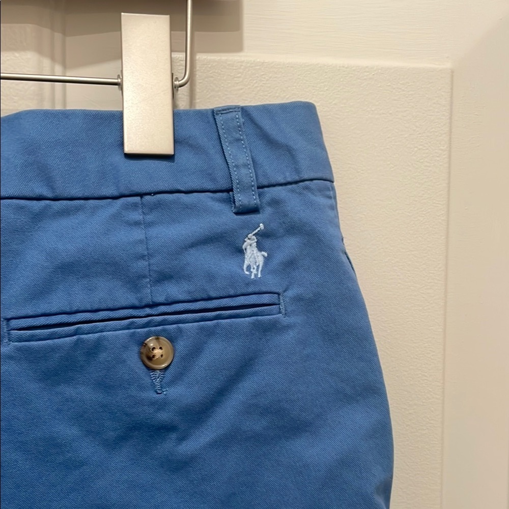 Polo Ralph Lauren Blue Cotton Chino Shorts, 10" Inseam, New